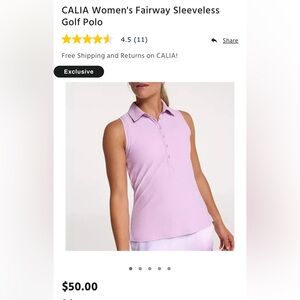 CALIA Women's Fairway Sleeveless Golf Polo